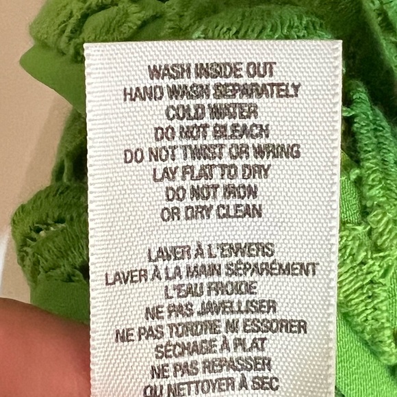 NWT Juicy Couture Guipuere Lace Short Sleeve Top - Sour Apple - Picture 7 of 7